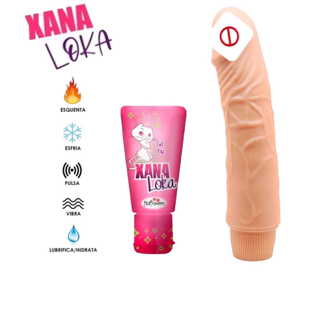 Kit Penis Pinto de Borracha Vibrador Pau de Borracha Consolo + Gel  Lubrificante Excitante Para Sexo Xana Loka | Shopee Brasil