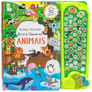 Livro Sonoro Procure e Encontre Animais com mais de 50 Sons