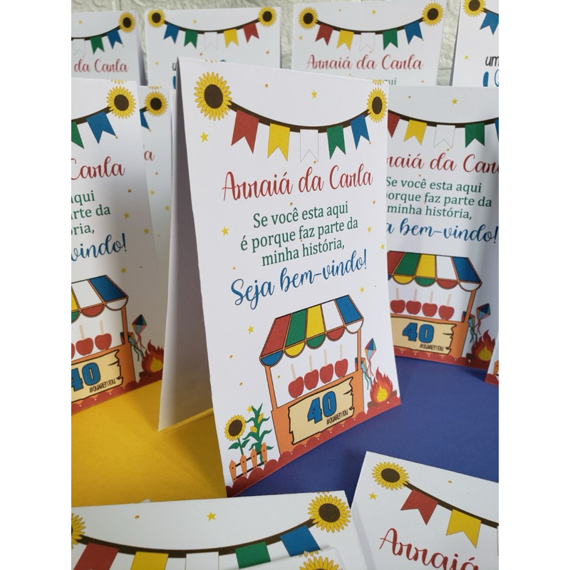 Kit Centro de mesa agradecimento personalizado para festas, Chá revelação, menino ou menina, Chá de bebê e aniversario infantil - Chá fraldas tema Festa Junina