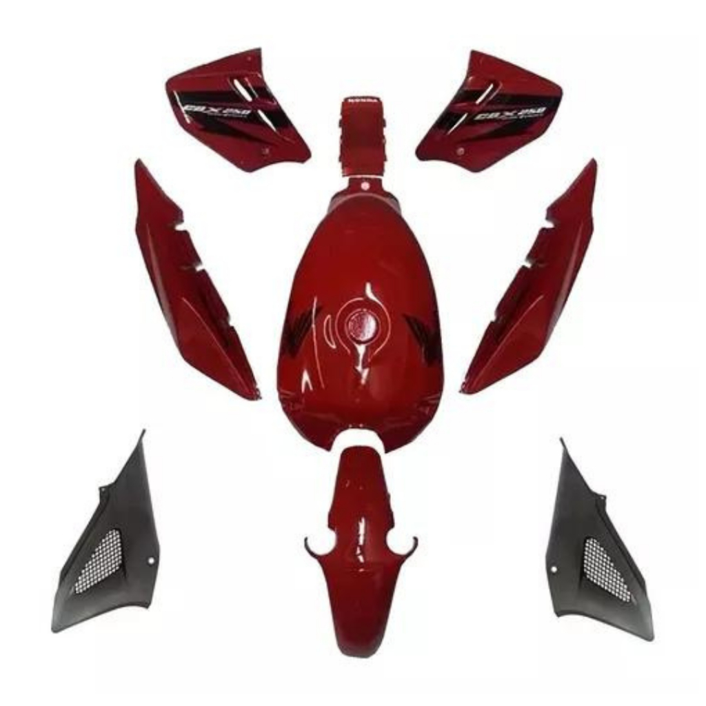 Kit Tanque Combustível + Paralama + Aba + Rabeta + Lateral Cbx 250