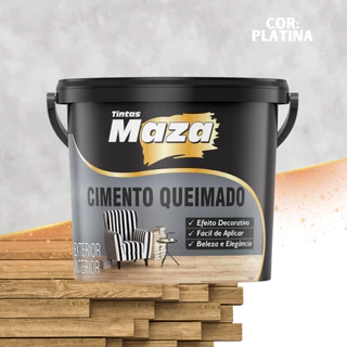 Efeito Cimento Queimado Cor Platina Parede Interno e Externo Balde de 5,6kg Envio Imediato