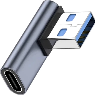 Plug Adaptador Conector Otg Usb 3.1 Macho Para Tipo C Fêmea 90 Graus Em L