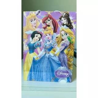 10/20/30/40/50 unidades de sacola de papel tema as princesas medida 24x17x6cm