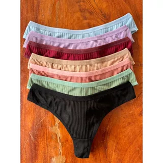 Kit com 5 Calcinha Fio Empina Bumbum Ribaninha Qualidade e Conforto Forro de Algodão