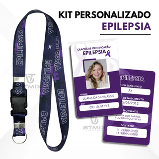 Kit Cordão e Crachá Epilepsia Personalizado
