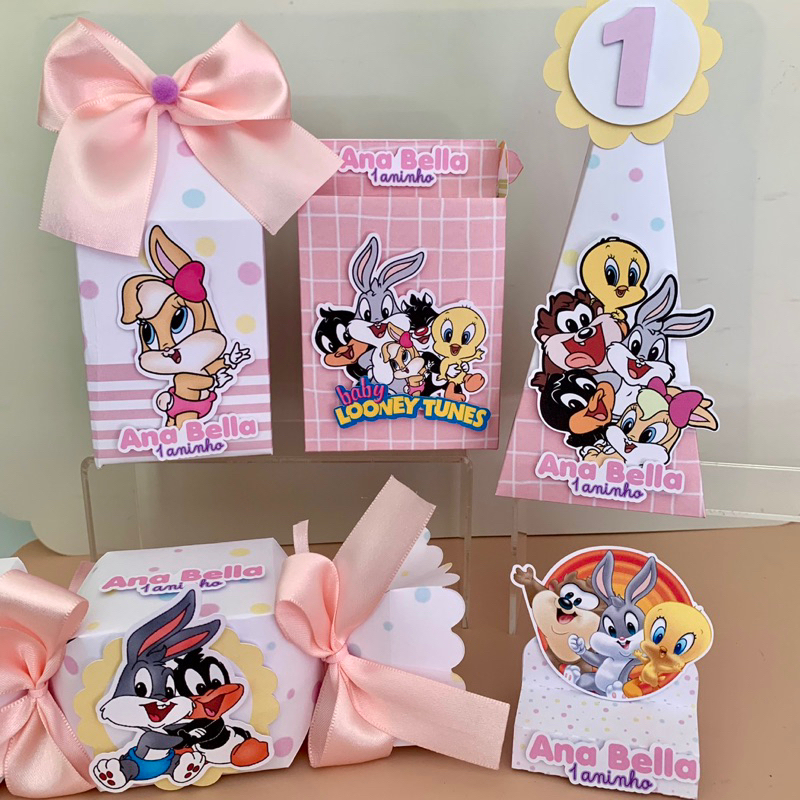 Kit Baby Looney Tunes Menina | Personalizados | Lembrancinhas | Festa ...