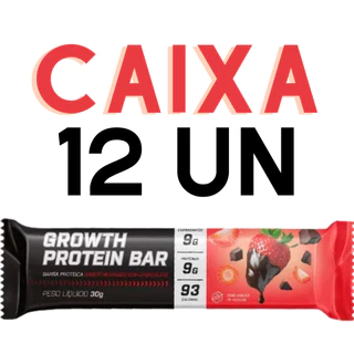 Barra de Proteina Barrinha Whey Bar Growth Caixa 12 Unidades Varios sabores Chocolate Morango Sortidas Churros Dieta academia suplemento perder peso emagrecer Sortidas