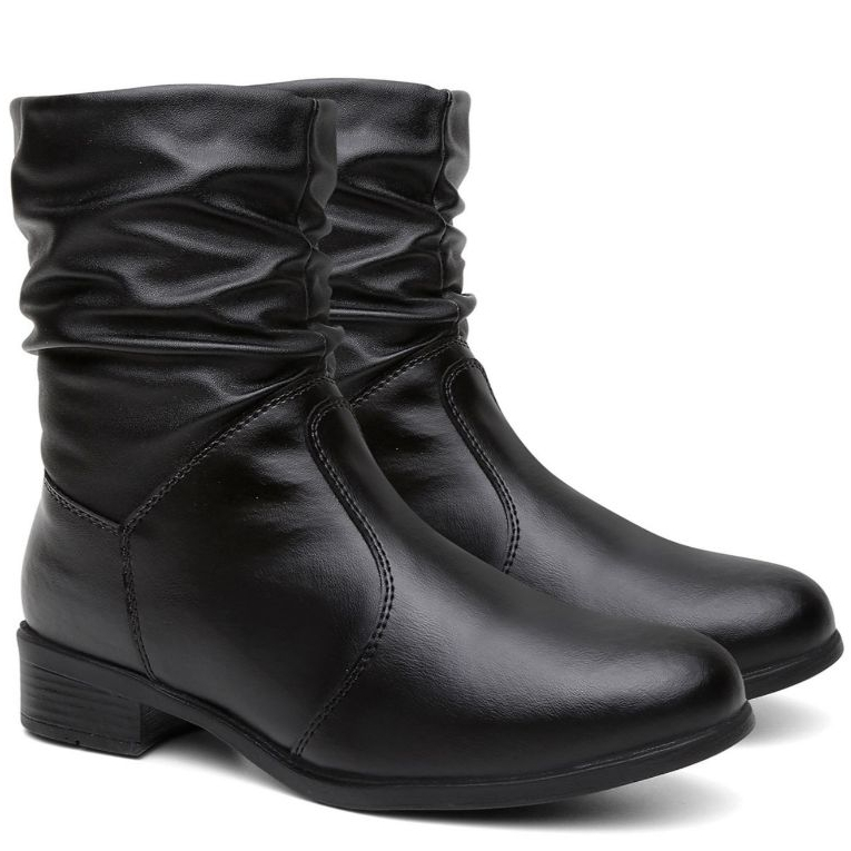 Bota Enrrugada Feminina Bota Media Outono Inverno Exclusiva!