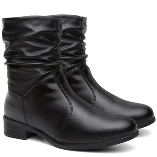 Bota Enrrugada Feminina Bota Media Outono Inverno Exclusiva!