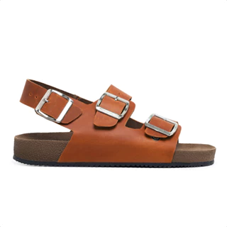 Sandalia Rasteirinha Birken Feminino Fivela Moderna Calce Fácil Em Couro Legitimo