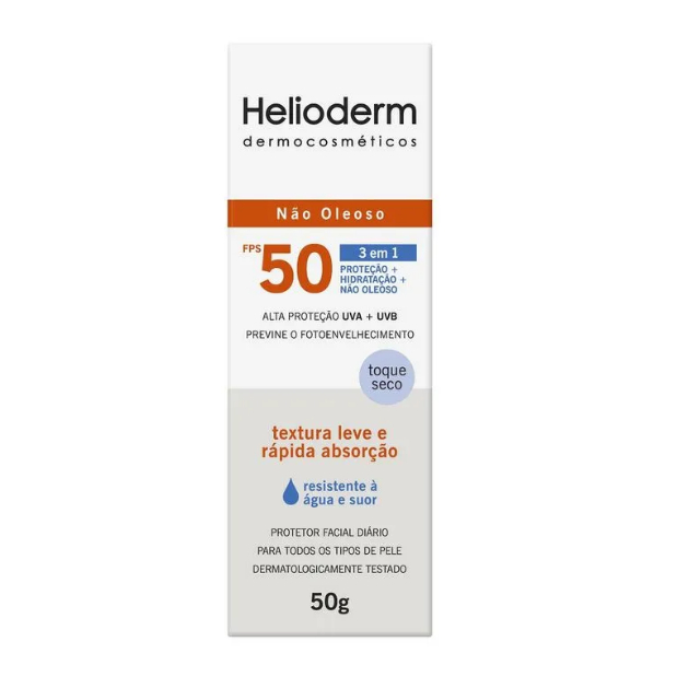 Helioderm Dermocosméticos Protetor Solar Fps 50 Facial S/Cor Com 50g