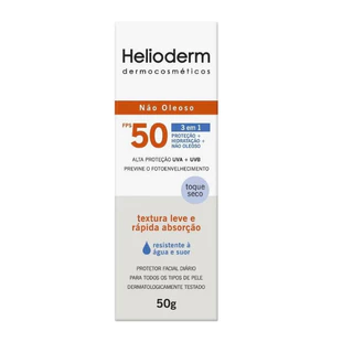 Helioderm Dermocosméticos Protetor Solar Fps 50 Facial S/Cor Com 50g