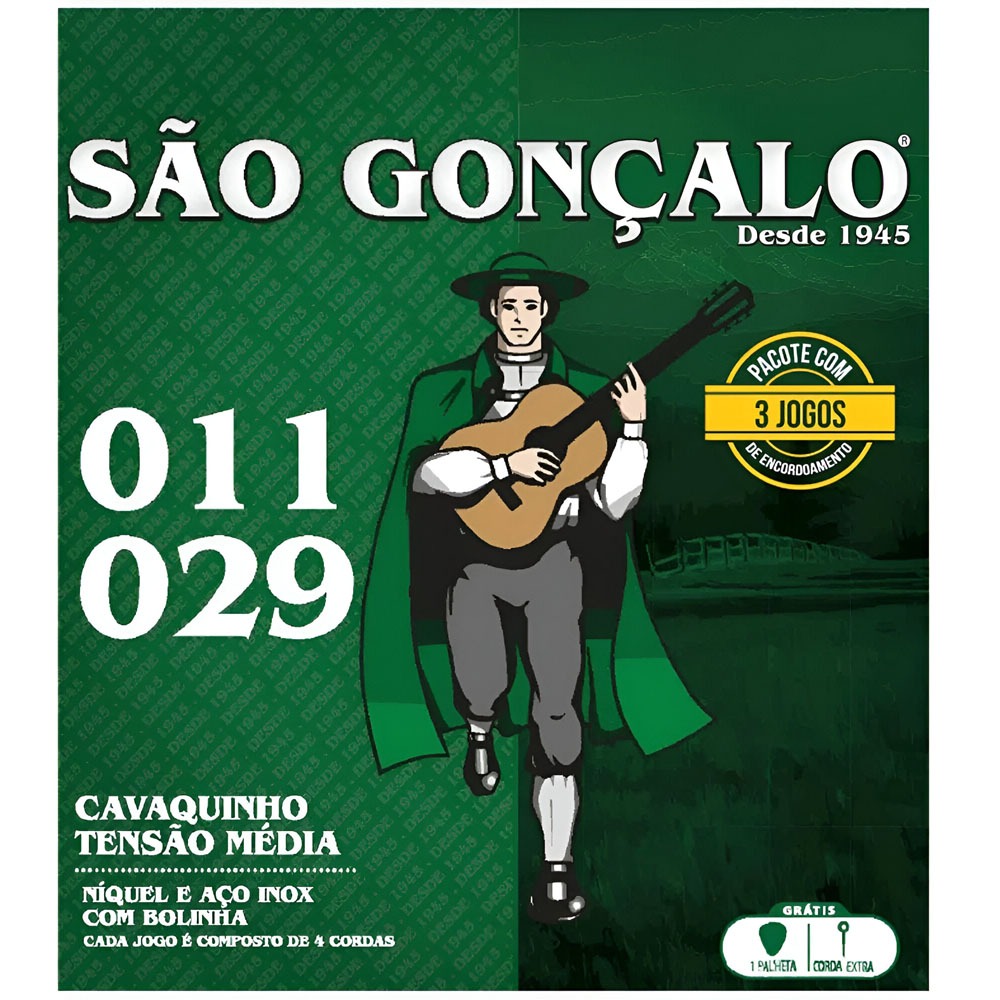 Pack Com 03 Cordas Sao Goncalo Para Cavaquinho Tensao Media