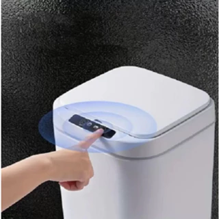 Lixeira Automática Recarregável Com Sensor De Aproximação Branca 16 Litros Quarto Cozinha Banheiro