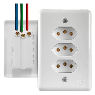 Tomada Monobloco Tripla 4x2 10 Amperes Stylus