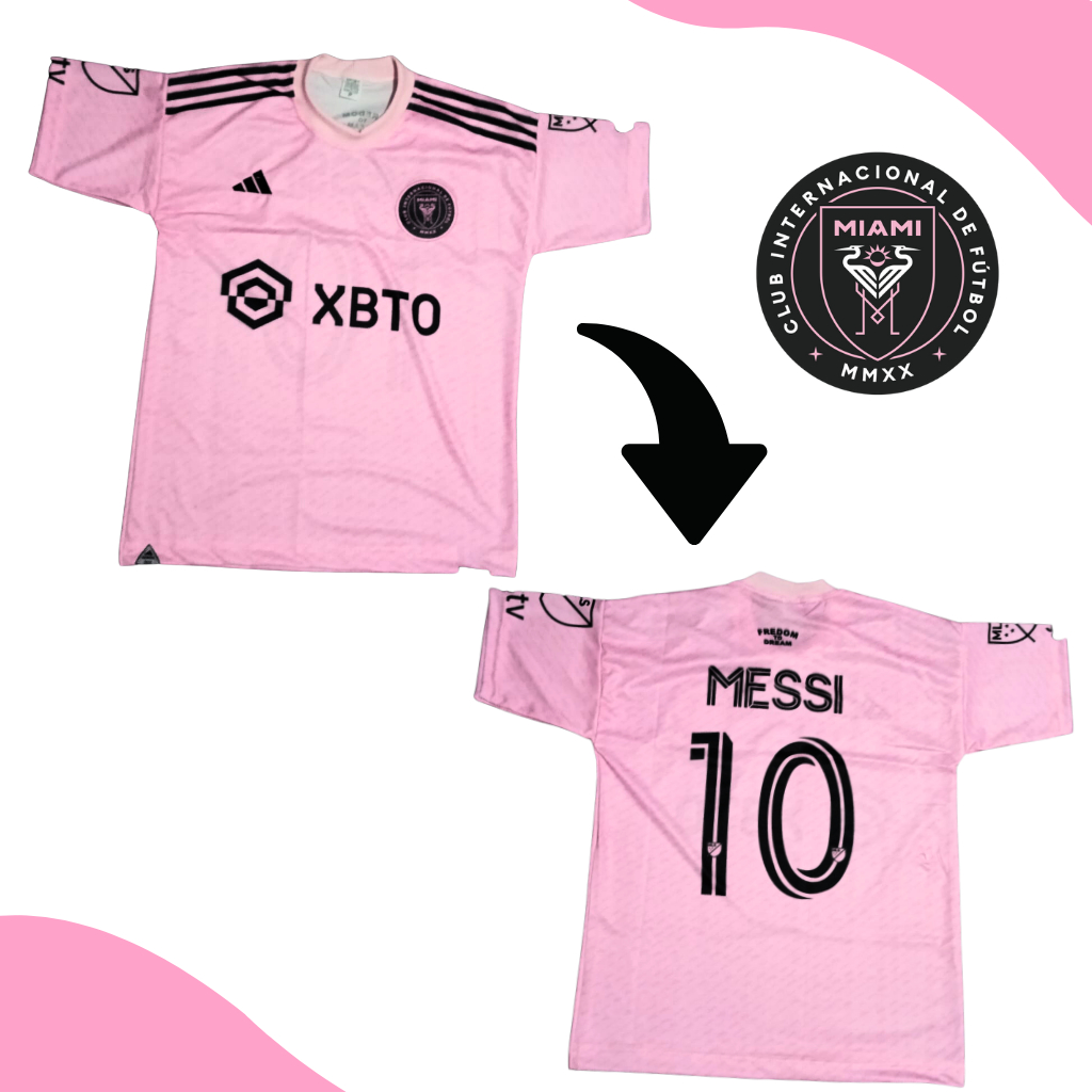 Camisa de Futebol do Inter Miami Rosa /MESSI/ | Shopee Brasil