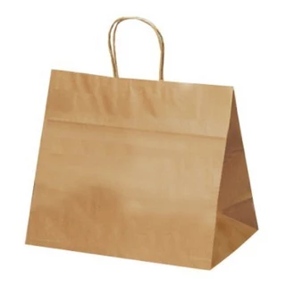 Kit 50 Sacolas De Papel Kraft Fundo Largo Delivery 6291 ( 27x20x28c m )