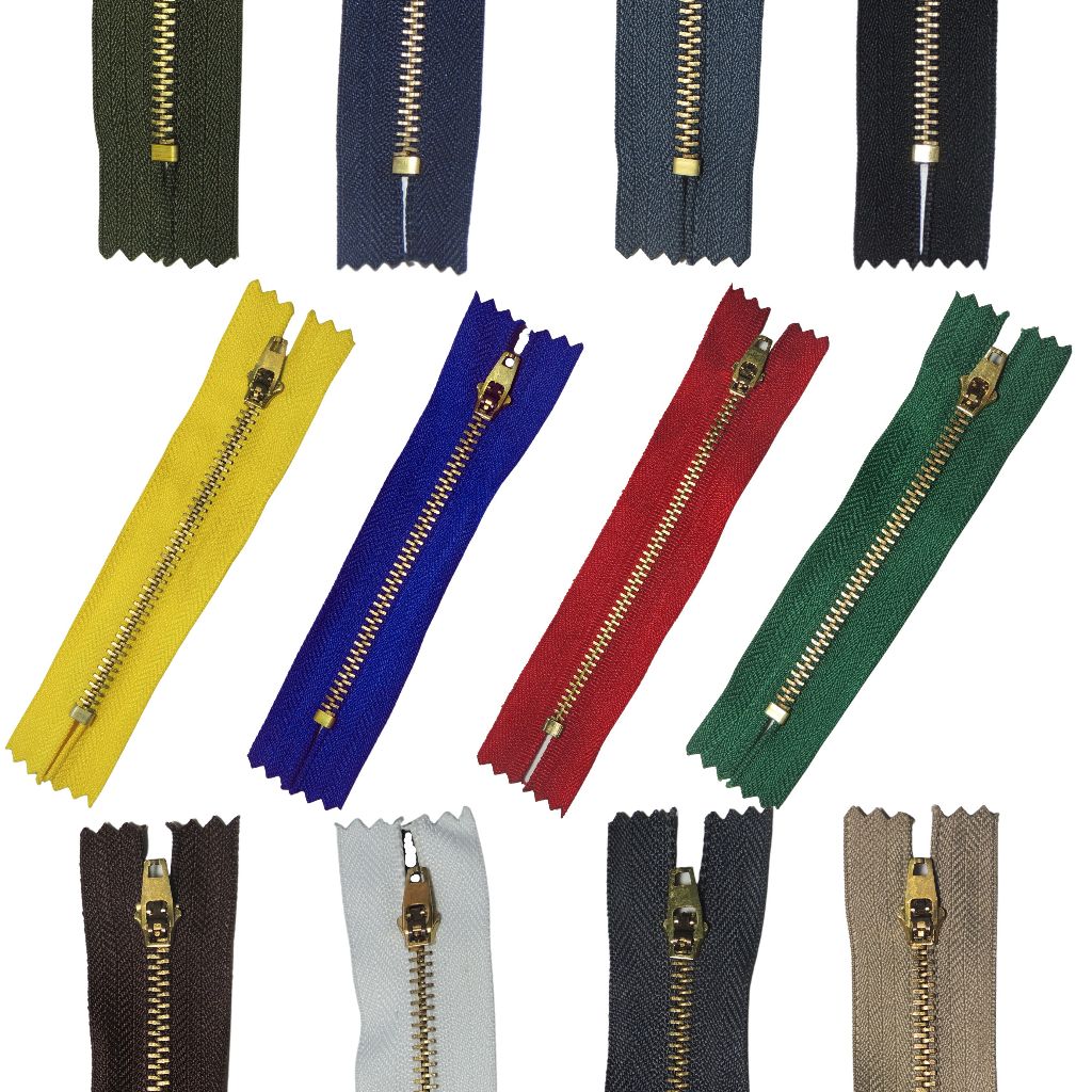 100 Zíper Metal 18cm Para Calça Jeans Fecho Calça Ecler Cor