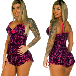 Kit 3 Pijamas Baby Doll Conjunto Para Dormir Feminino Qualidade Short Doll