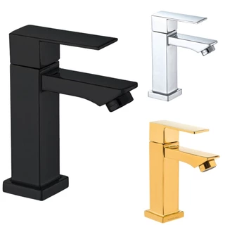 Torneira de Banheiro Lavabo cuba Dourado Preta Prata Luxo Metal Cromada e Escovada Moderna Inox