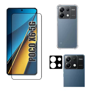 KIT Para Xiaomi Poco X6 5G Película Vidro 3D +Película Câmera 3D