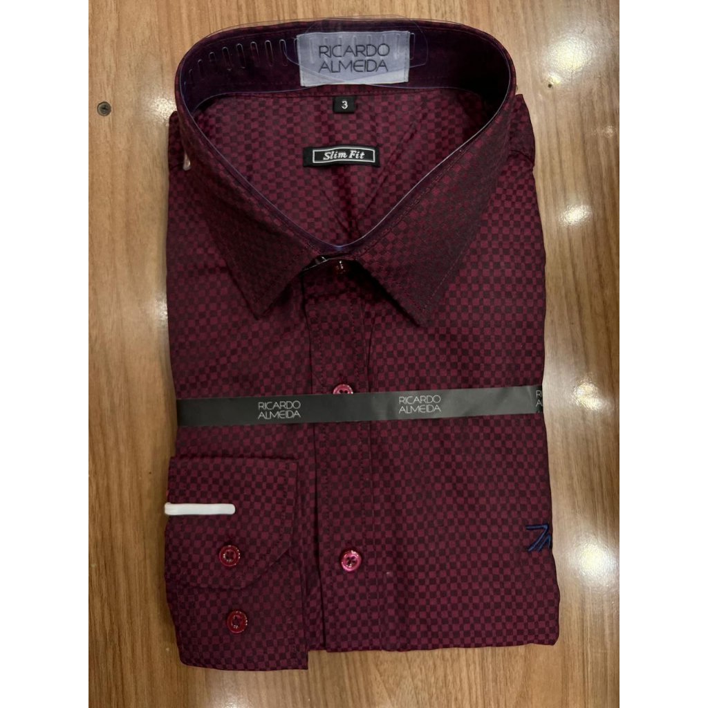 Camisa Social Ricardo ALM Quadriculada - Manga Longa
