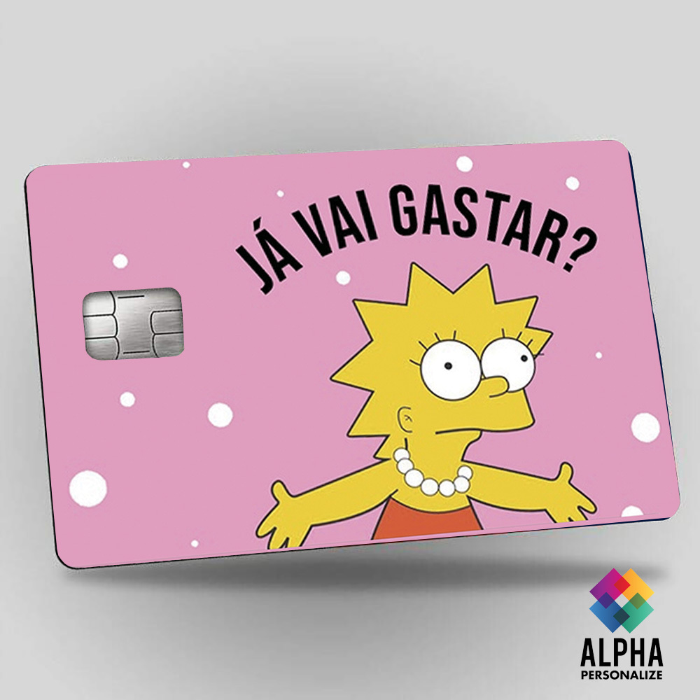 Pelicula para cartão adesivo liza lisa simposons já vai gastar carttão de credito debito alimentação