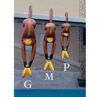 Macaco Decorativo de Madeira de pendurar - INDIVIDUAL