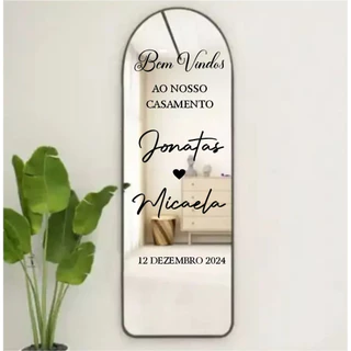 Adesivo recortado personalizado para casamentos com frase noivos decoração luxo várias fontes e cores