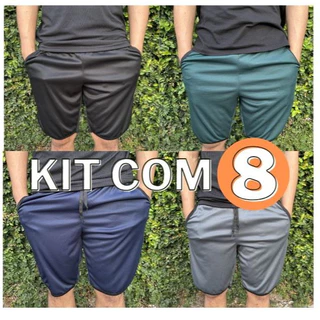 Kit Com 8 Bermuda Shorts Dry Fit Futebol Academia Com Bolso
