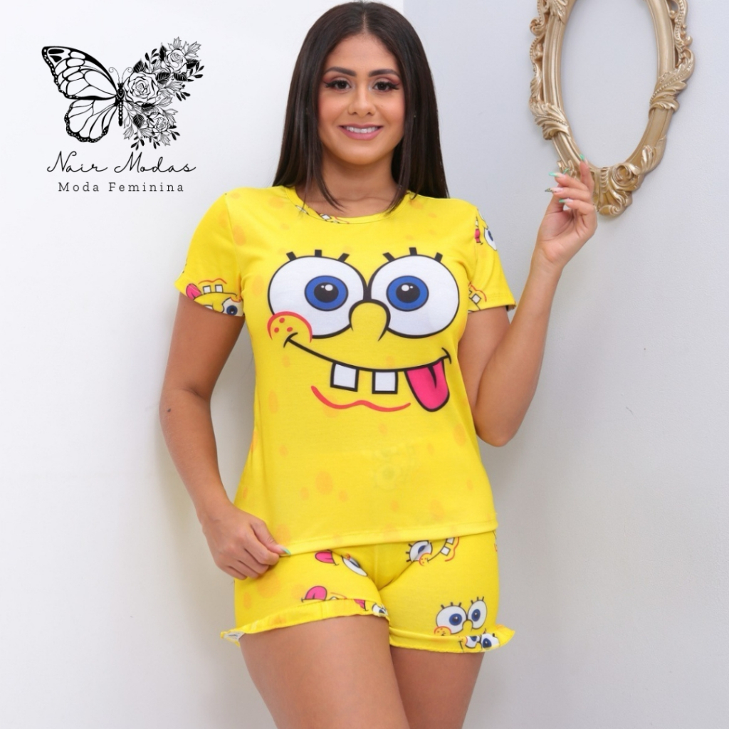 Pijama Conjuntinho Do Bob Esponja Feminino Conjuntinho Do Bob - Main Image