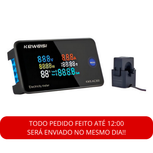 Indicador Monitor De Consumo Wattímetro Voltímetro Amperímetro 100a
