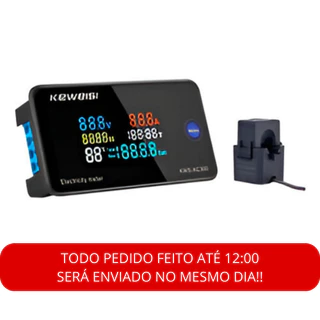 Indicador Monitor De Consumo Wattímetro Voltímetro Amperímetro 100a