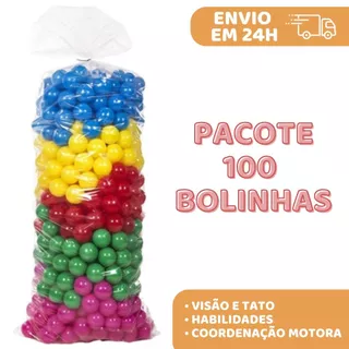 BOLINHAS COLORIDAS PARA PISCINA INFANTIL 100 BOLINHAS PLÁSTICO - ALEGRIA E DIVERSÃO