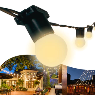Varal de Luzes LED 10m Externo Com Lâmpadas Gambiarra Cordão