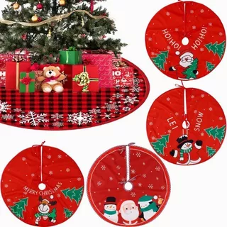 Saia Vermelha De Arvore De Natal Decoração Natalina Base Tapete Decor Festas Noel