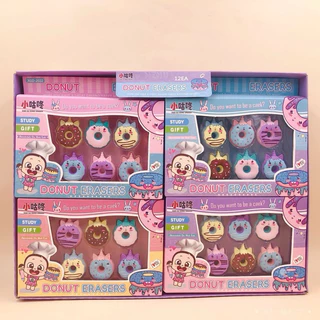 Kit 6 borrachas fofas mini fofo donuts pirulito sorvete picolé Papelaria criativa kawaii