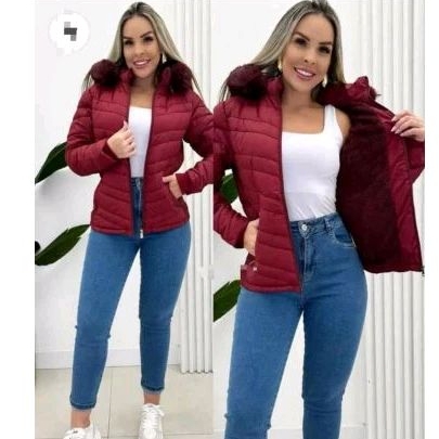 Bobojaco jaqueta feminina krayani bordô | Shopee Brasil