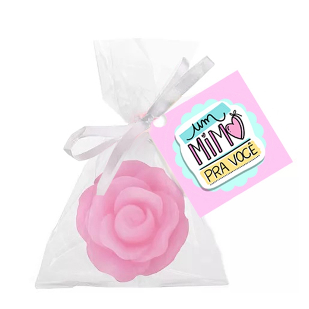 KIT com 10, 25 ou 30UN - Lembrancinha Sabonetes Rosinha, Flor Perfumada - Um Mimo Pra Cliente