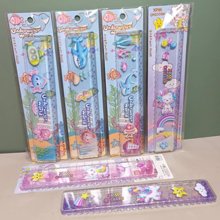 Régua Acrílico 20 cm com Glitter e Adesivo Personalizável