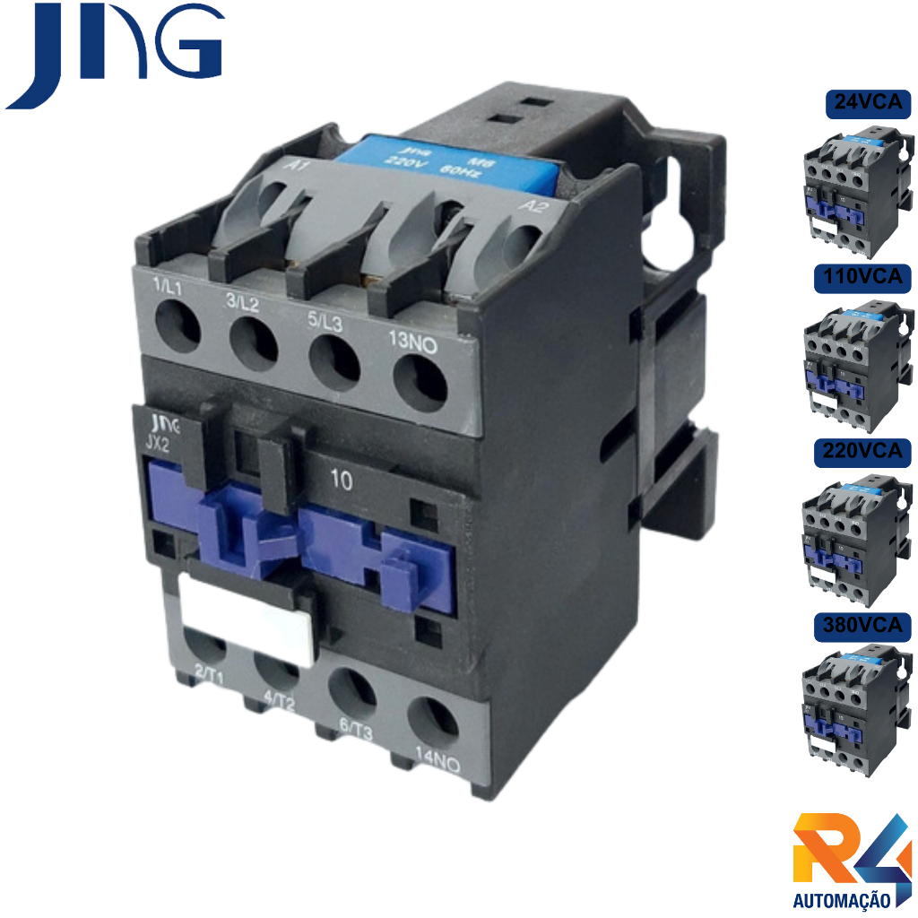 Contator Tripolar Vca Jx2-25 25A NA - 24v / 110v / 220v / 380v