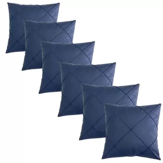 Kit 6 Capas de Almofada Suede Drapeada 45x45cm Decorativas