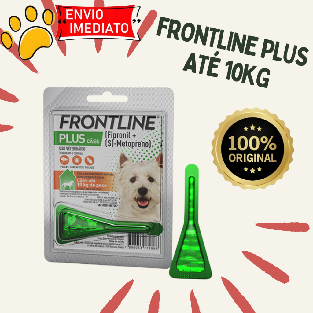 Antipulgas e carrapatos Frontline plus para cães até 10 kg