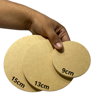 Bolacha de madeira MDF Porta Copo Cru Vários Diâmetros Espessura 9mm Artesanato Pendente Deocração