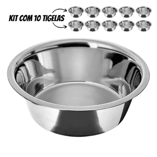 Kit 10 Comedouros Tigela Inox Nº1