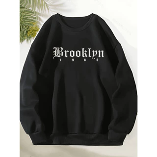 Moletom Masculino Careca Blusa Feminina Brooklyn 1986 Gola Redonda Flanelado Com Capuz Algodão