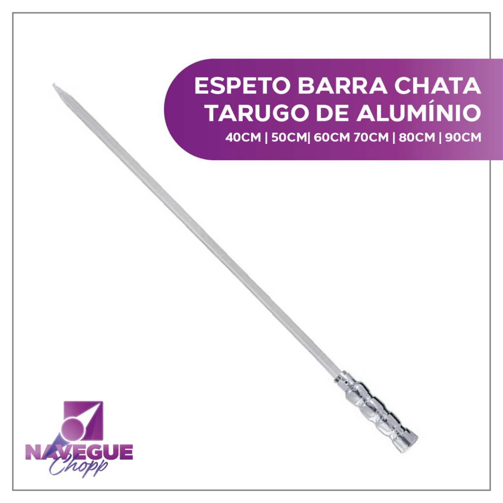 Espeto de Churrasqueira Barra Chata - Qualidade Profissional com Tarugo de Alumínio