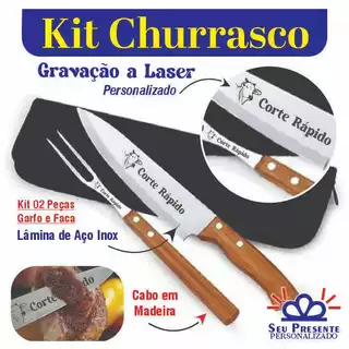 Kit Churrasco Personalizado Garfo Faca