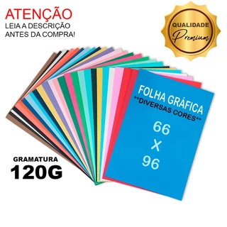 Papel Color Plus FOLHA GRÁFICA 66x96 120g Kit c/10 Folhas