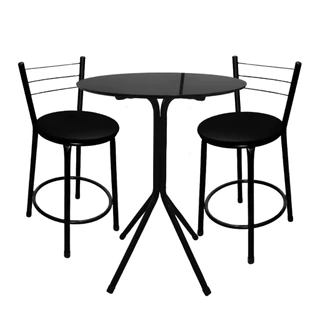 Conjunto 2 Banqueta + Mesa Bistrô Baixa Modelo Confortavel